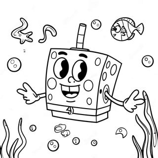 Pagina Para Colorear De La Aventura Submarina De Spongebob Squarepants 10311-8302