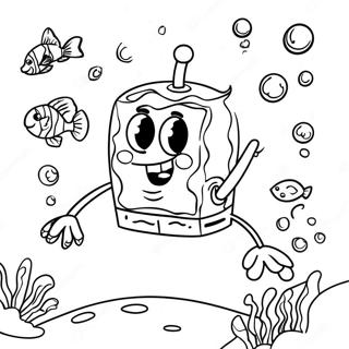 Pagina Para Colorear De La Aventura Submarina De Spongebob Squarepants 10311-8303