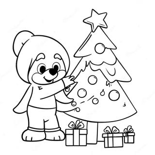 Pagina Para Colorear De Bluey Y Bingo Decorando El Arbol De Navidad 10781-8571