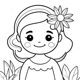 Pagina Para Colorear De Megan Linda Con Flores 12351-9681