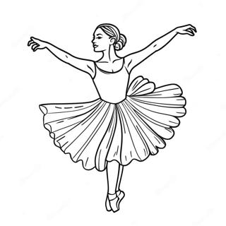 Pagina Para Colorear De Una Bailarina Realista En Una Pose Elegante 12520-9817