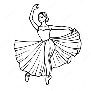 Pagina Para Colorear De Una Bailarina Realista En Una Pose Elegante 12520-9819