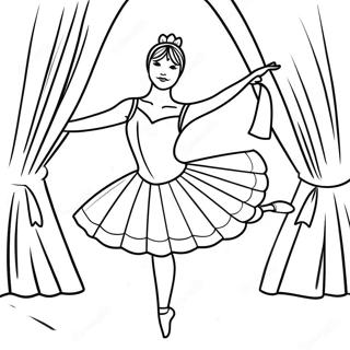 Pagina Para Colorear De Una Bailarina Realista En Una Pose Elegante 12520-9820