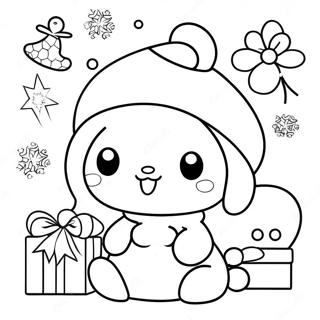 Navidad Sanrio Páginas Para Colorear