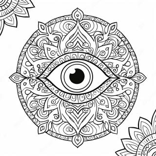 Pagina Para Colorear De Un Mandala Decorativo Del Ojo Maligno 12611-9897