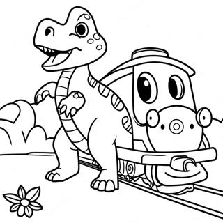 Pagina Para Colorear Del Tren De Dinosaurios 13580-10679