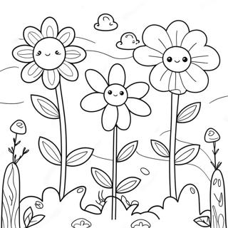 Pagina Para Colorear De Un Jardin De Flores Caprichoso 13911-10948