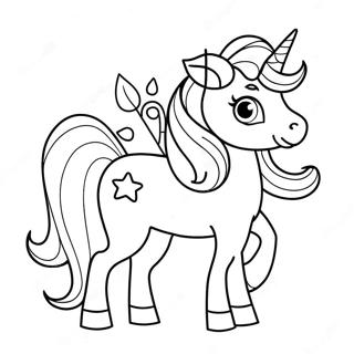 Pagina Para Colorear De Un Adorable Unicornio Lindo 14260-11217