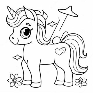 Pagina Para Colorear De Un Adorable Unicornio Lindo 14260-11218