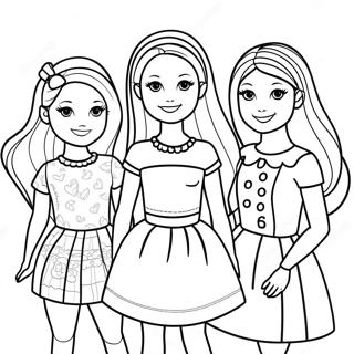 Pagina Para Colorear Linda Barbie Chelsea Con Amigos 14641-11531