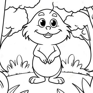 Pagina Para Colorear Del Lorax Bonito Con Arboles 15721-12391