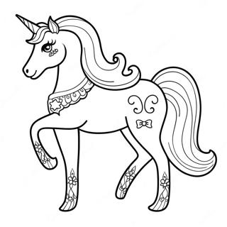 Pagina Para Colorear De Barbie Unicornio Brillante 16371-12914