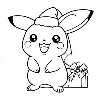 Pagina Para Colorear De Pikachu Festivo Con Sombrero De Santa 1881-1506