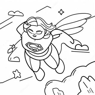 Pagina Para Colorear De Supergirl Volando En El Cielo 22042-17433