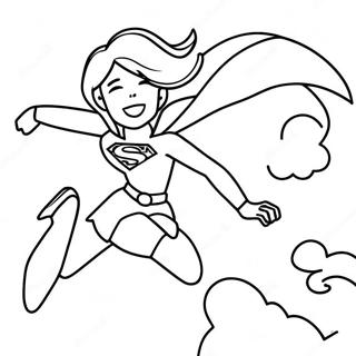 Pagina Para Colorear De Supergirl Volando En El Cielo 22042-17435