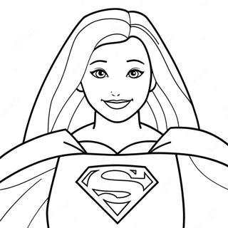 Pagina Para Colorear De Supergirl Con Una Capa 22043-17425