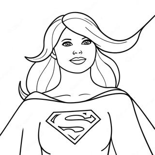 Pagina Para Colorear De Supergirl Con Una Capa 22043-17427