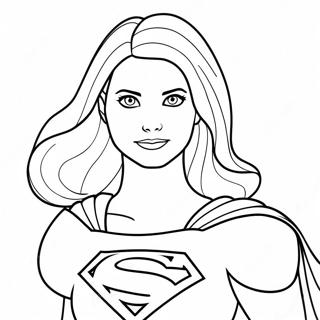 Pagina Para Colorear De Supergirl Con Una Capa 22043-17428