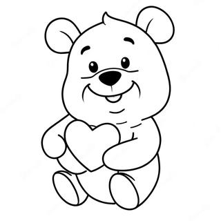 Pagina Para Colorear De Winnie The Pooh Sosteniendo Un Corazon 22622-17885