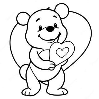 Pagina Para Colorear De Winnie The Pooh Sosteniendo Un Corazon 22622-17886