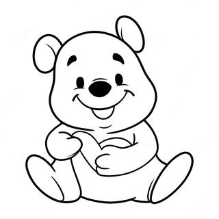 Pagina Para Colorear De Winnie The Pooh Sosteniendo Un Corazon 22622-17887