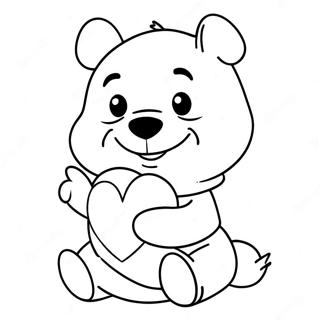 Pagina Para Colorear De Winnie The Pooh Sosteniendo Un Corazon 22622-17888