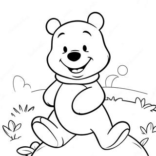 Pagina Para Colorear De Winnie The Pooh Con Una Gran Sonrisa 22623-17881