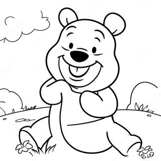 Pagina Para Colorear De Winnie The Pooh Con Una Gran Sonrisa 22623-17882