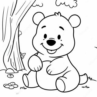 Pagina Para Colorear De Winnie The Pooh Con Una Gran Sonrisa 22623-17884