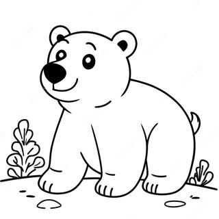 Pagina Para Colorear De Un Tierno Oso Polar En La Nieve 23483-18553