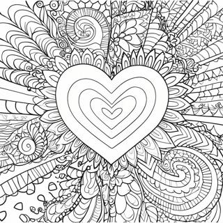 Pagina Para Colorear De Mandala De Corazon Psicodelico De Amor 24652-19466