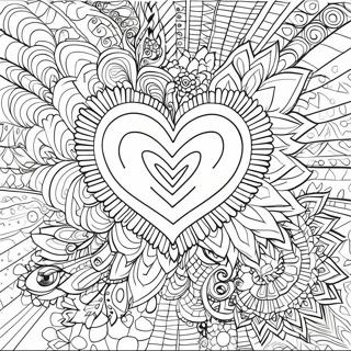 Pagina Para Colorear De Mandala De Corazon Psicodelico De Amor 24652-19468