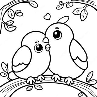 Pagina Para Colorear De Pajaros De Amor Coloridos 24653-19469