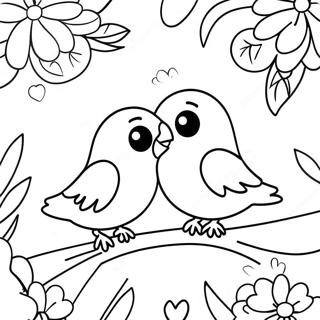 Pagina Para Colorear De Pajaros De Amor Coloridos 24653-19470