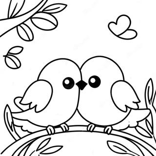 Pagina Para Colorear De Pajaros De Amor Coloridos 24653-19471