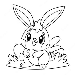 Pagina Para Colorear Scorbunny Bonito Jugando Con Una Pelota 24833-19614