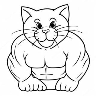 Pagina Para Colorear De Meowscles Flexionando Musculos 25733-20365