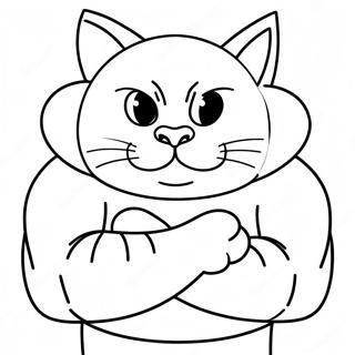 Pagina Para Colorear De Meowscles Flexionando Musculos 25733-20366