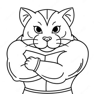 Pagina Para Colorear De Meowscles Flexionando Musculos 25733-20367