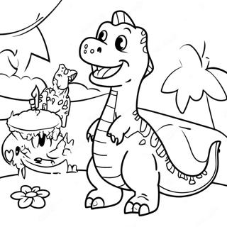 Pagina Para Colorear De Fiesta De Cumpleanos De Dinosaurio 26214-20720