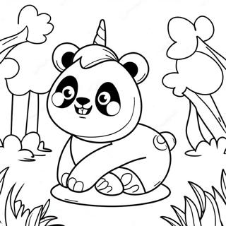 Pagina Para Colorear De Aventura Magica Del Panda Unicornio 26405-20859