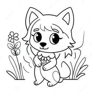 Pagina Para Colorear De Chica Lobo Linda Con Flores 27765-21919