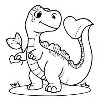 Pagina Para Colorear De Dinosaurios Para San Valentin 28624-22611