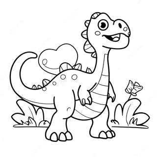 Pagina Para Colorear De Dinosaurios Para San Valentin 28624-22612