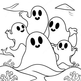 Pagina Para Colorear De Fantasmas Espeluznantes De Halloween 29435-23257