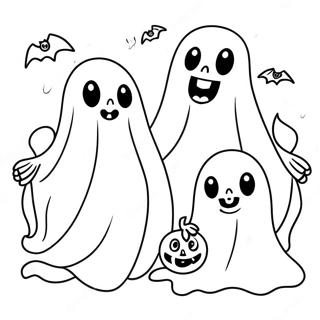 Pagina Para Colorear De Fantasmas Espeluznantes De Halloween 29435-23259