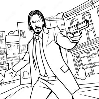 Pagina Para Colorear De John Wick En Accion 33004-26110