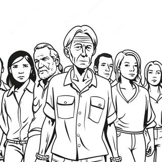 Pagina Para Colorear De Personajes De The Walking Dead En Accion 34074-26945