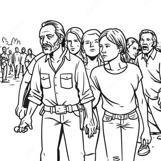 Pagina Para Colorear De Personajes De The Walking Dead En Accion 34074-26946