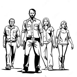 Pagina Para Colorear De Personajes De The Walking Dead En Accion 34074-26948